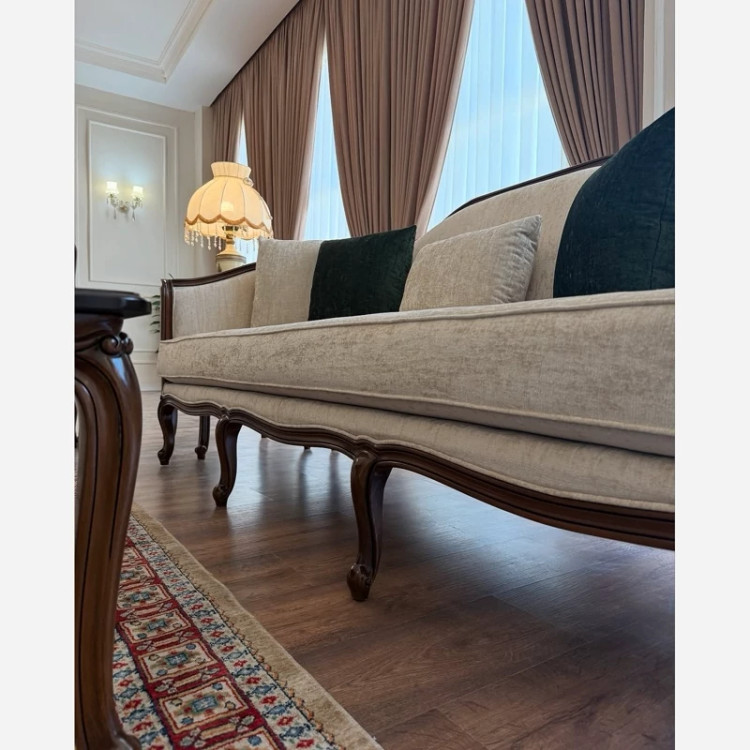 مبل کلاسیک ابزاری و چستر با چوب راش 8 نفره (پس کرایه)