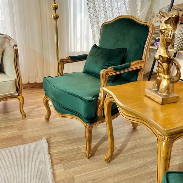 مبل کلاسیک ابزاری و چستر با چوب راش 8 نفره (پس کرایه)