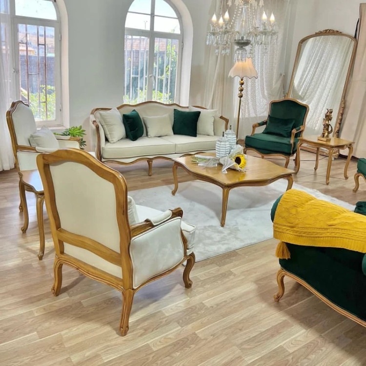 مبل کلاسیک ابزاری و چستر با چوب راش 8 نفره (پس کرایه)