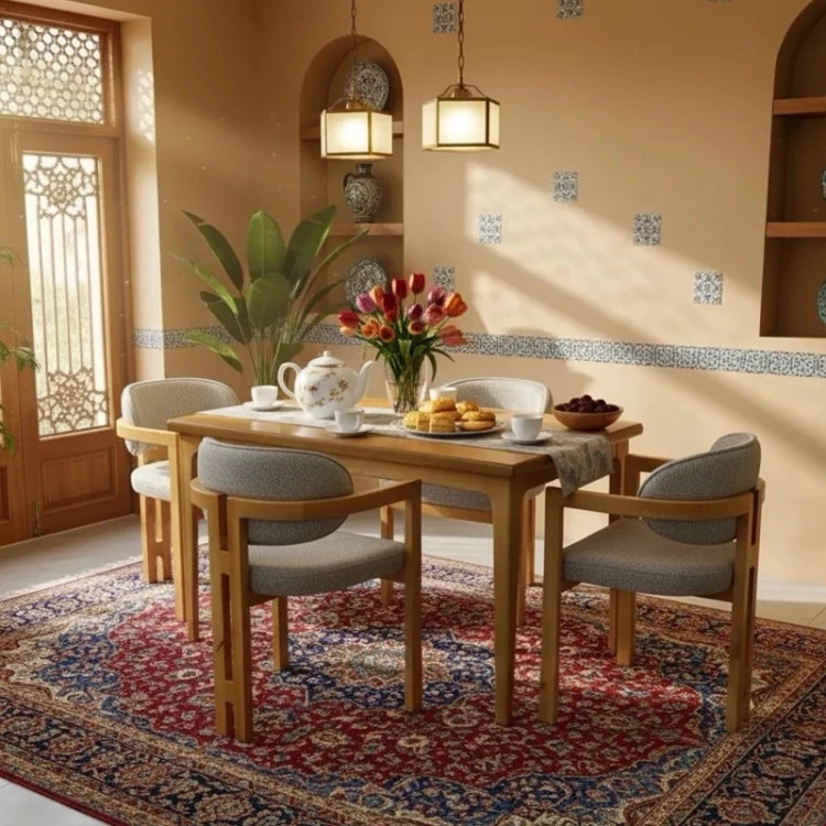 میز ناهارخوری 4نفره مینیمال مدل اچ ( پسکرایه )
